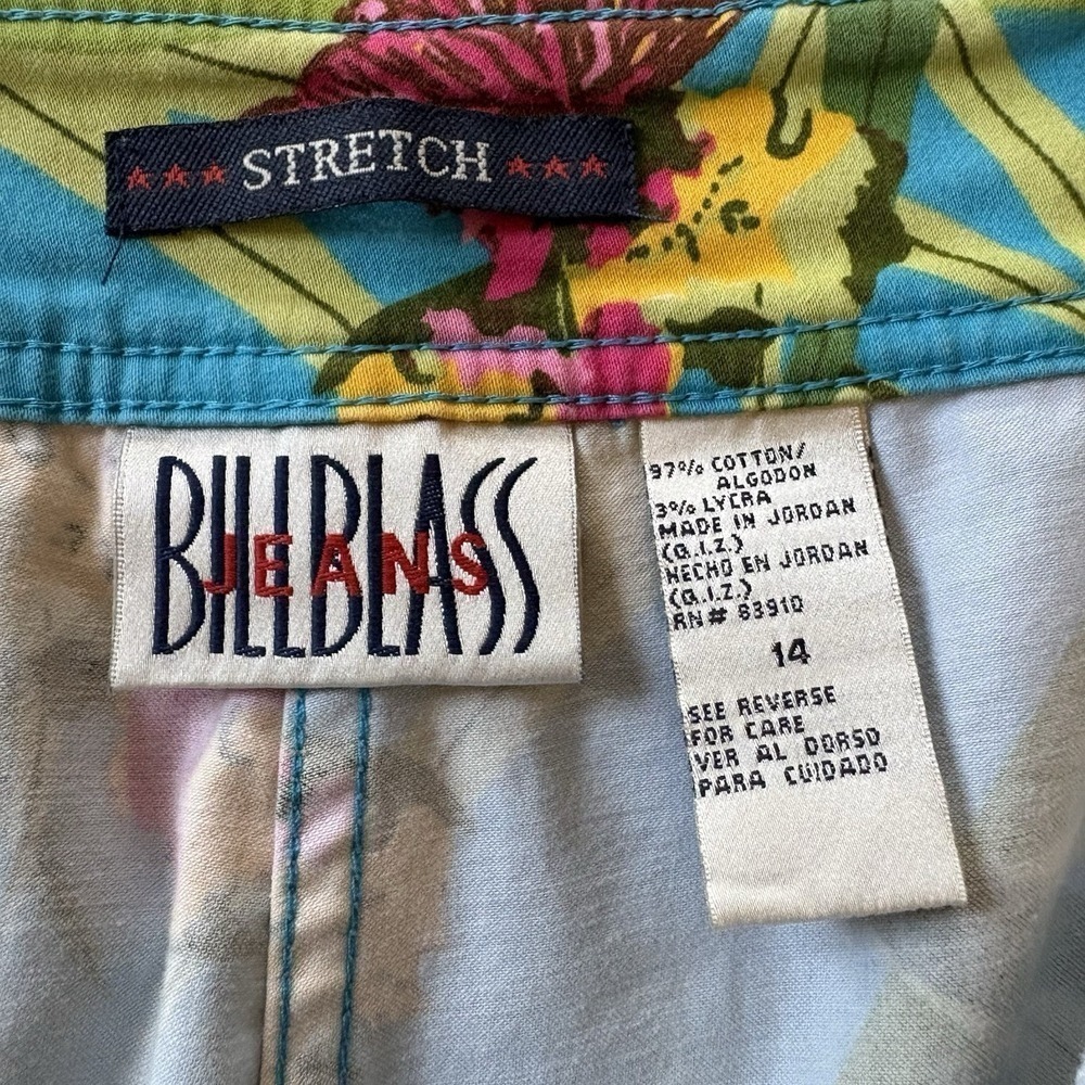 Vintage Bill Blass Jeans Tropical Capri Pants Size 14 Parrot Pineapple Print 🦜 - Picture 8 of 15